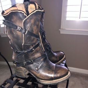 Freebird Black Cora Size 7 Leather Mid-Calf Boots